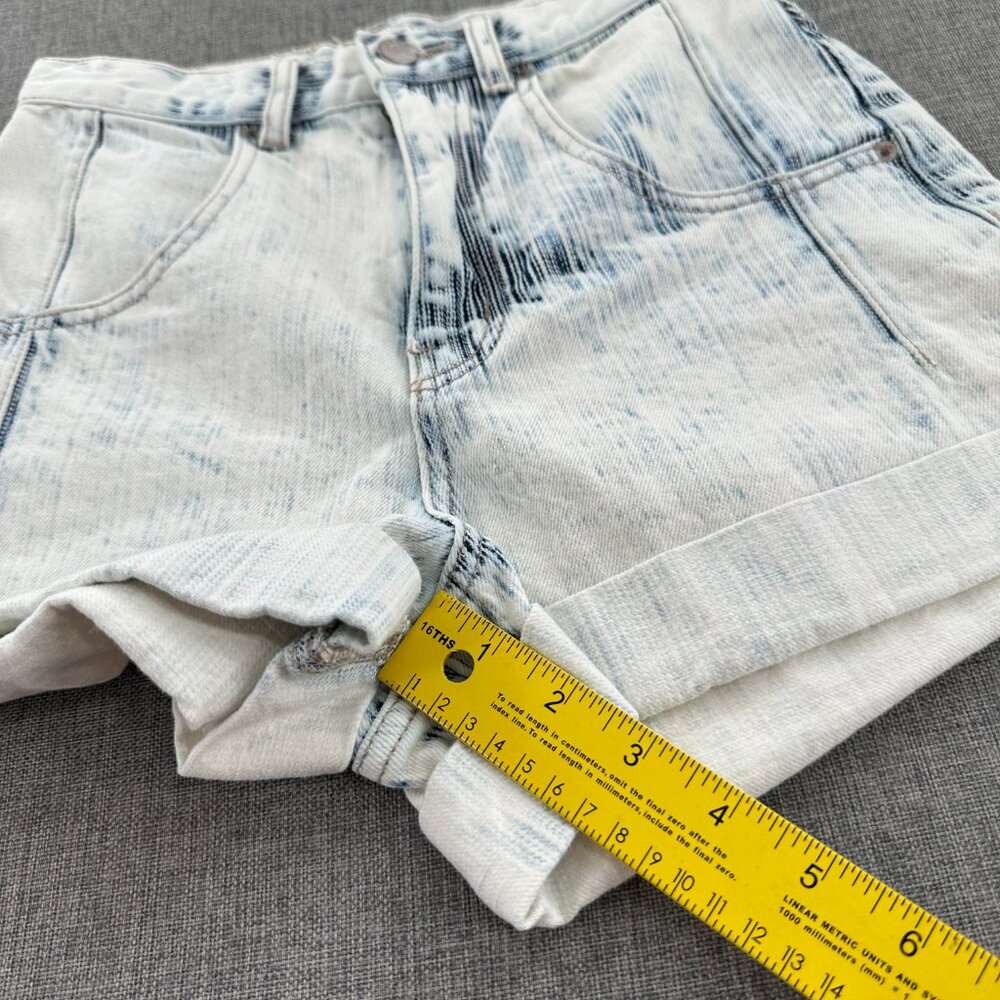 BDG Urban Outfitters High Rise Shorts Rolled Hem Acid Wash 25 Waist Cotton - Picture 3 of 11